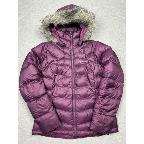 Columbia Jackets & Blazers - Columbia 550 Duck Down Faux Fur Hooded Jacket Puffer Womens XS EUC